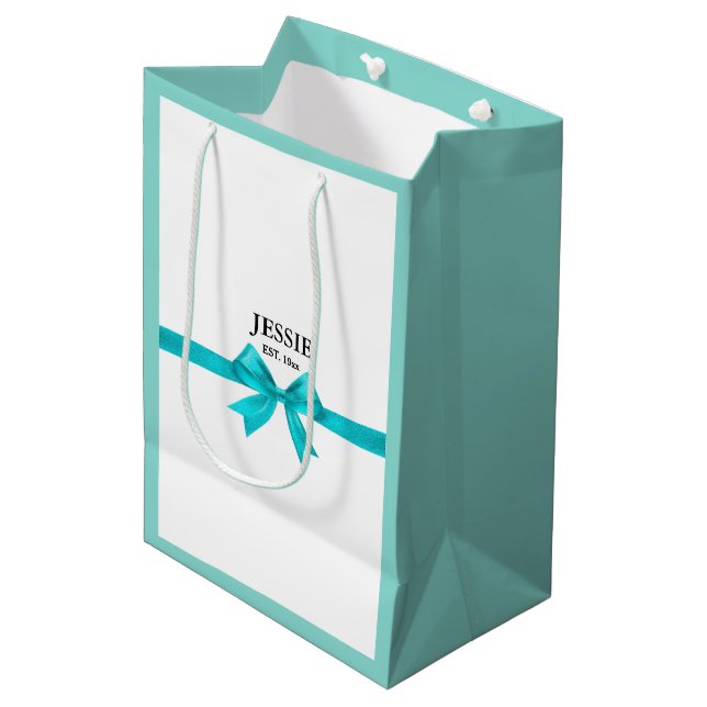Bride und Companyaquamarines blaues Mittlere Geschenktüte (Vorderseite Schrägansicht)