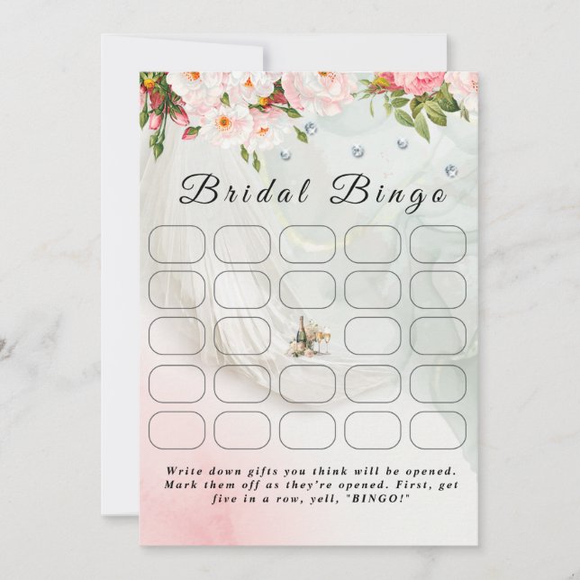 Bride Veil bevor ich Bridal Bingo Spiel Einladung (Vorderseite)