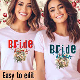 Bride vibes-Hen Party-Wedding tee-Retro-Bearbeitba T-Shirt
