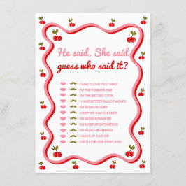 Bride vs Groom Retro Cherry douche Carte de jeu