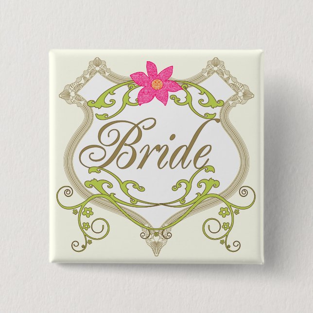 Bride Wedding Abzeichen Button (Vorderseite)