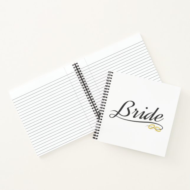 Bride Wedding Calligraphy Gästebuch Notizbuch (Innenseite)