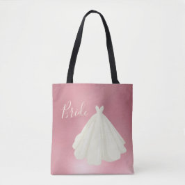 Bride Wedding Gown Script Pink Metallic Tasche