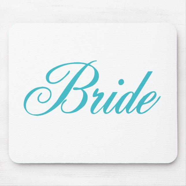 Bride Wedding Mousepad in Aqua Blue (Vorne)