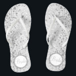 Bride - White Glitter and Diamonds  Flip Flops<br><div class="desc">Beautiful and very elegant looking Flip Flop Shoes with faux diamonds on a faux white glitter background ready for you to personalize with your text. ⭐This Product is 100% Customizable. *****Click on CUSTOMIZE BUTTON to add, delete, move, resize, changed around, rotate, etc... any of the graphics or text or use...</div>