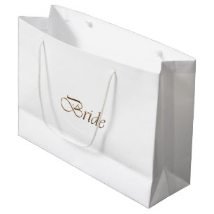 Bride White Gold Drehbuch elegante Hochzeit Große Geschenktüte