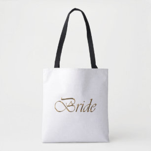 Bride White Gold Drehbuch eleganter Chic Tasche