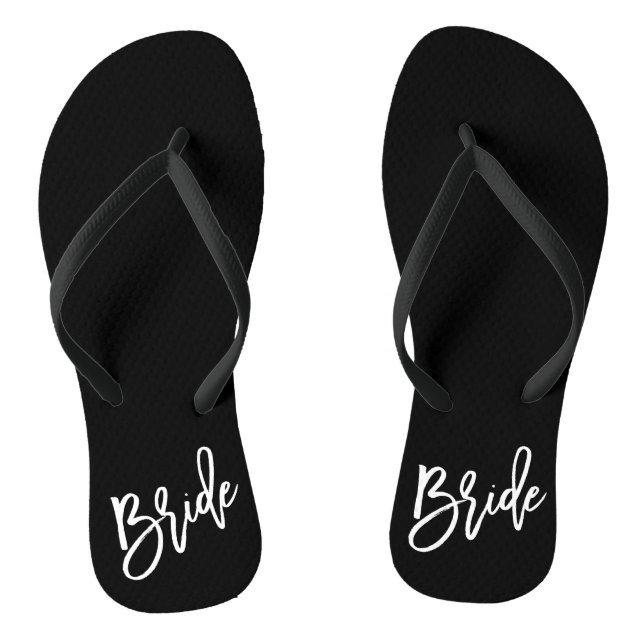 Bride White Script Flip Flops (Fußbett)