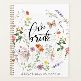 Bride Wild Blume Vintag Name Hochzeitsplaner Planer