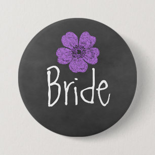 Bride Wild Lila Rose Chalkboard Button