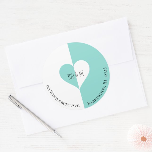 BRIDE You & Me Suite Rücksendeadresse Envelope Runder Aufkleber (Umschlag)