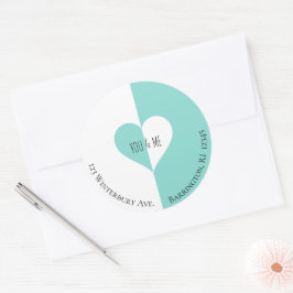 BRIDE You & Me Suite Rücksendeadresse Envelope Runder Aufkleber