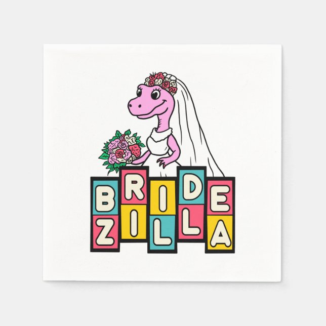 Bride Zilla Retro Serviette (Vorderseite)
