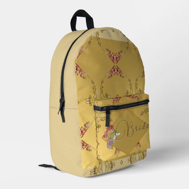 Brides Blumenbeutel Bedruckter Rucksack (Rückseitige Ecke links)