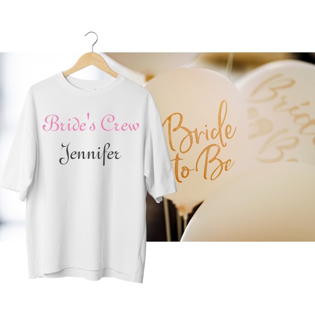 Brides Crew Anpassbarer Name T-Shirt (Personalized Bridal Party T-Shirts)