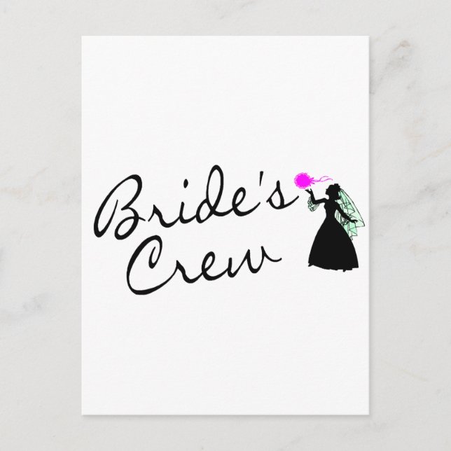 Brides Crew (Bride Blk) Postkarte (Vorderseite)
