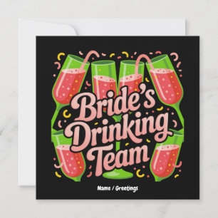Brides Drinking Team Junggeselinnen-Abschied Desig Einladung
