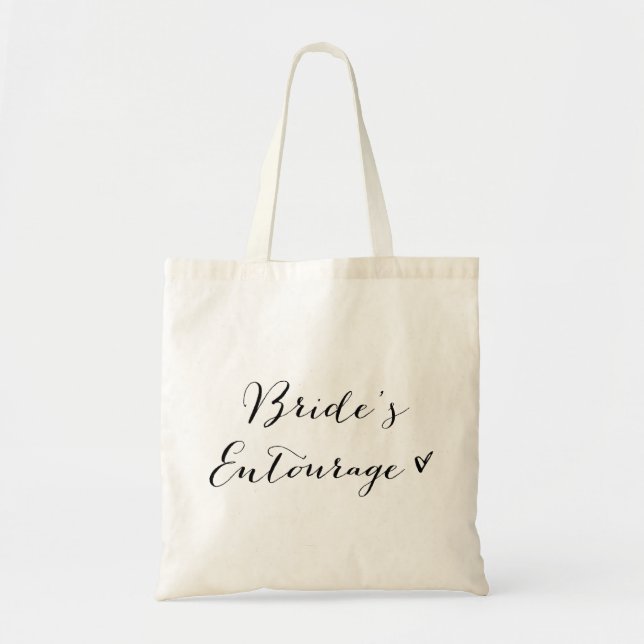 Bride's Entourage | Black Modern Calligraphy Bag Tragetasche (Vorne)