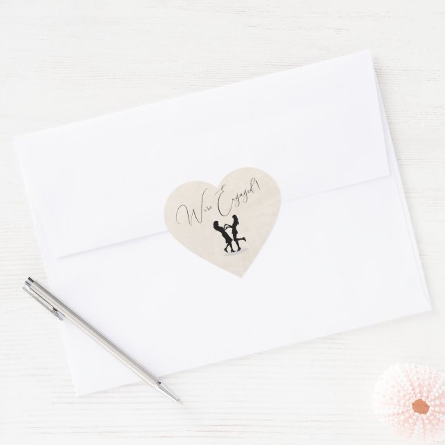 Brides Happy Verlobung Herz-Aufkleber (Umschlag)