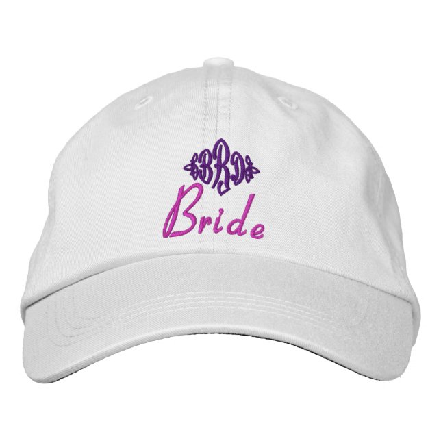 Bride's Hat - mit benutzerdefinierten Initialen Bestickte Kappe (Vorderseite)