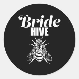 Brides Hive Bridesmaids, Honey Bumble Bee Bridal P Runder Aufkleber