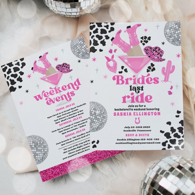 Brides Last Ride Bachelorette Wochenende Ausflug Einladung (Von Creator hochgeladen)