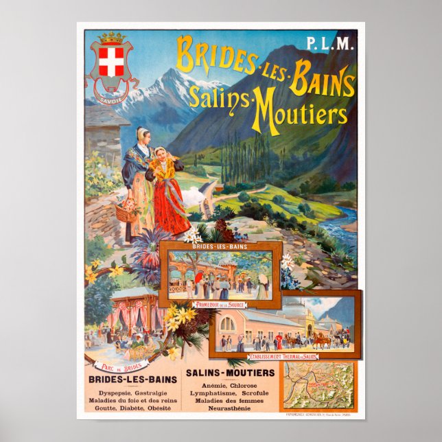 Brides-les-Bains Frankreich Vintage Poster 1895 (Vorne)