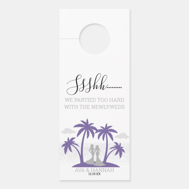 Brides Lila Beach Wedding Türanhänger (Vorderseite)