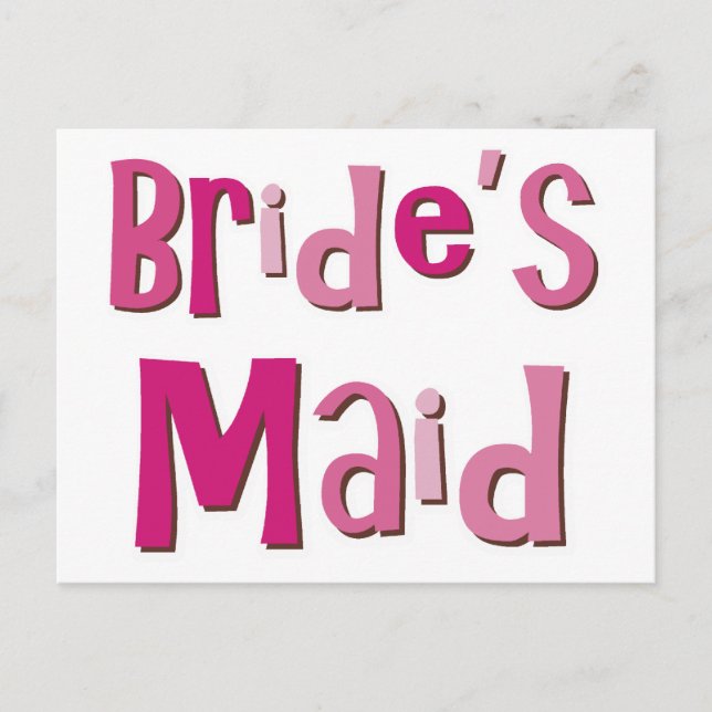 Brides Maid Pink Brown Postkarte (Vorderseite)