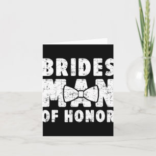 Brides Man of Honour Wedding T-Shirt Bachelor Bach Karte