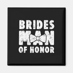 Brides Man of Honour Wedding T-Shirt Bachelor Bach Magnet