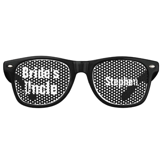 Bride's Oncle Gastgeschenk Hochzeit Schwarz-weiß A Partybrille (Vorderseite)
