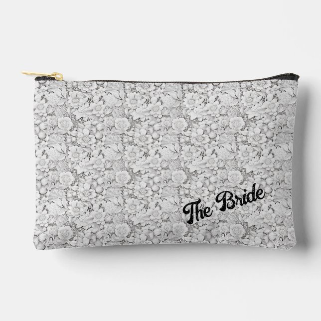 Brides personalizable Floral Zubehörtasche (Vorderseite)