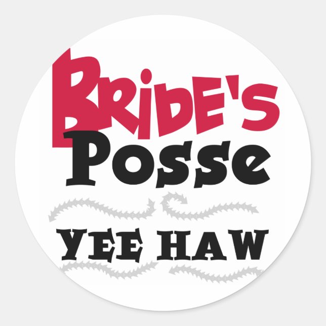 Bride's Posse Junggeselinnen-Abschied Tshirts Runder Aufkleber (Vorderseite)