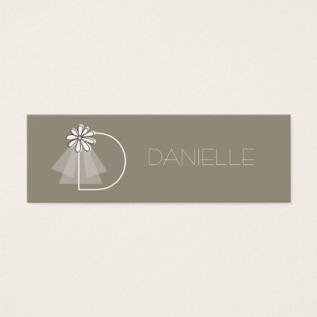 Bride's Veil Daisy Blume Monogram Bridal Gift Tag (Vorderseite)