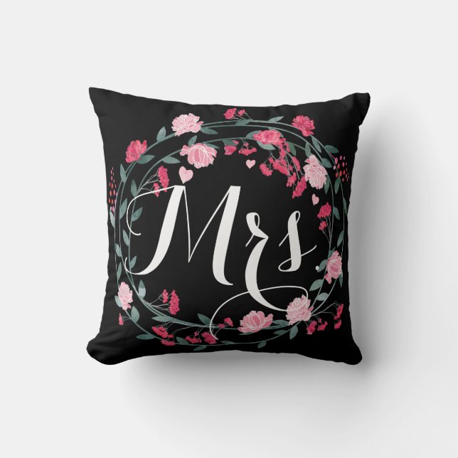Brides Vintage Blumengarlandkranz Kissen (Vorderseite)