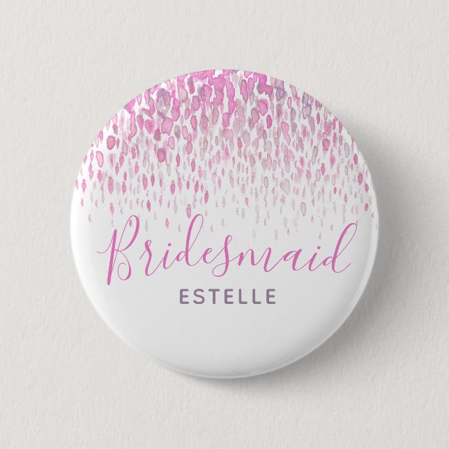 Bridesmaid abstrakte Kunst Hochzeitsknöpfe Button (Vorderseite)