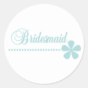 Bridesmaid Aquamarin Elegante Runder Aufkleber
