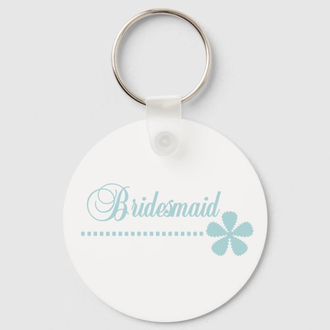 Bridesmaid Aquamarin Elegante Schlüsselanhänger (Vorderseite)