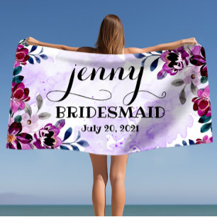 Bridesmaid Bachelorette Personalisiert Wedding Strandtuch
