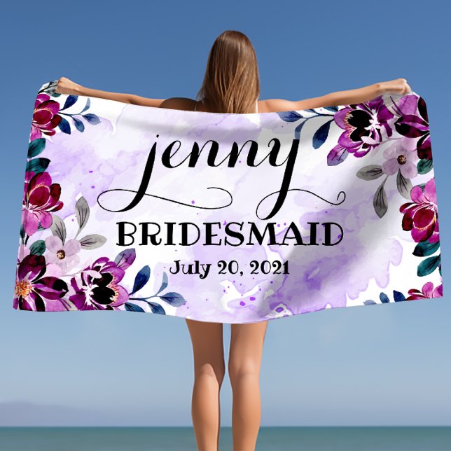 Bridesmaid Bachelorette Personalisiert Wedding Strandtuch (Bridesmaid Bachelorette Personalized Wedding Beach Towel)