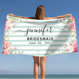 Bridesmaid Bachelorette Personalisierter Name Strandtuch