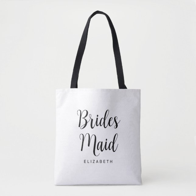 Bridesmaid Bachelorette Womens Modern Wedding Tasche (Vorderseite)