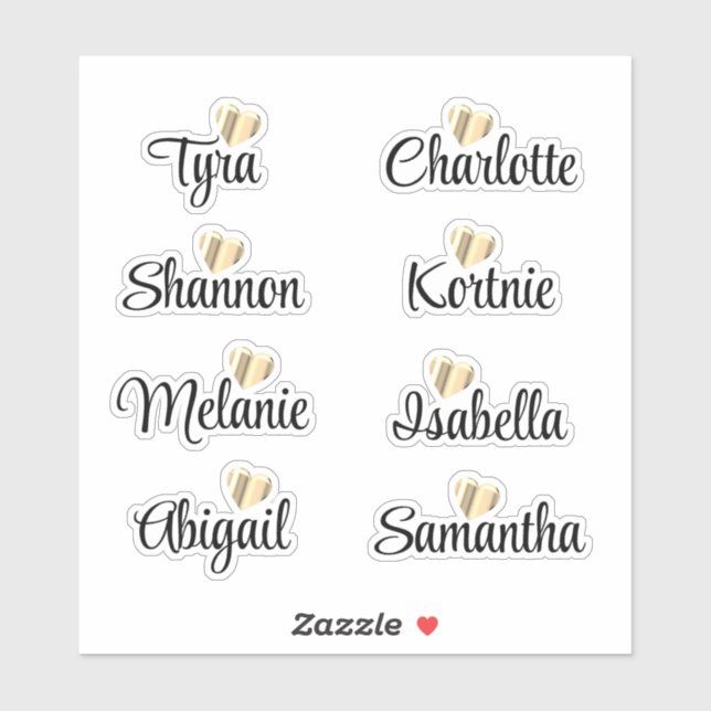 Bridesmaid benennt Personalisierte Decal Vinyl Sti Aufkleber (Blatt)