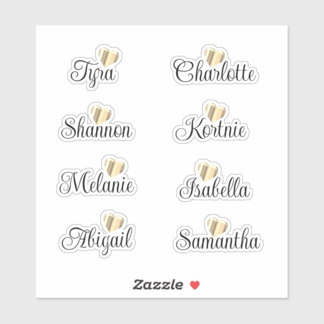 Bridesmaid benennt Personalisierte Decal Vinyl Sti Aufkleber (Blatt)