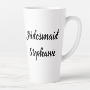 Bridesmaid Black Elegant Script Stilvolle Hochzeit Milchtasse