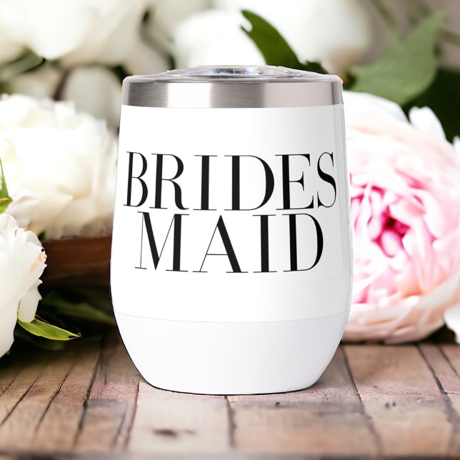 Bridesmaid Black Modern Elegant Personalisiert (Von Creator hochgeladen)