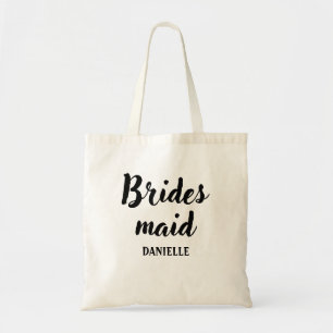 Bridesmaid Black Script Personalisierter Name Tote Tragetasche