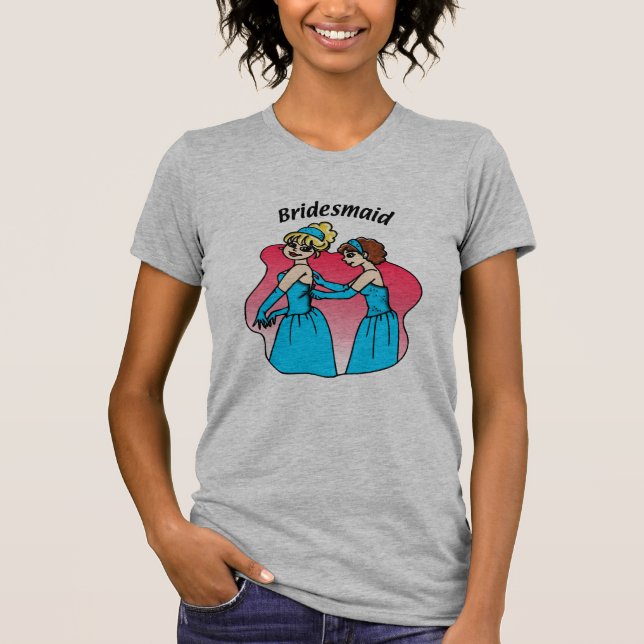 Bridesmaid (blau) T-Shirt (Vorderseite)