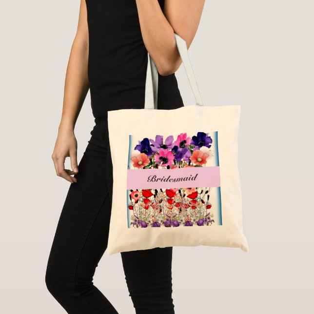 Bridesmaid Blume Wedding Verlobung Tote Bag Tragetasche (Vorderseite (Produkt))